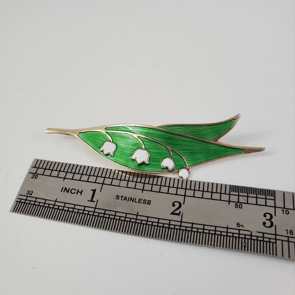 Art Deco Sterling Silver 925 Leaf Brooch One of a kind Pin - Picture 4 of 6